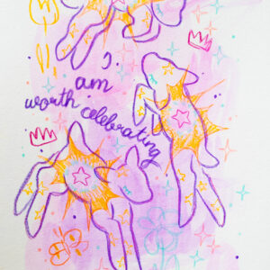 Painting "I am worth celebrating"